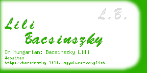 lili bacsinszky business card